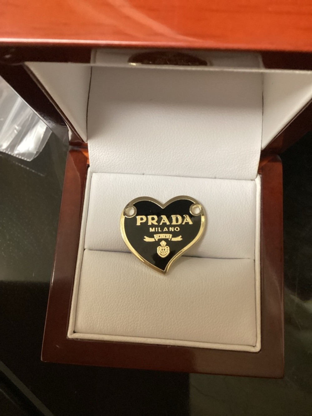 Prada Milano Heart Logo - Black & Gold - Picture 2 of 3
